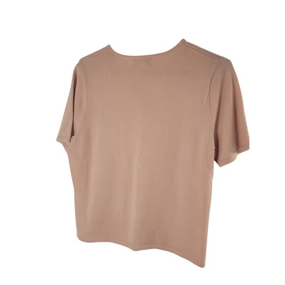 VTG Pendleton Women's 100% Merino Wool Pink Short Sleeve Pullover Sweater Size M - Picture 2 of 4